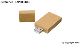 clé usb publicitaire bois paper-cube