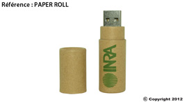 clé usb publicitaire bois paper-roll