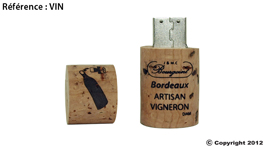 clé usb publicitaire bois vin