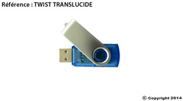 clé usb personnalisable twist translucide