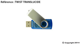 Clé usb personnalisée Twist translucide