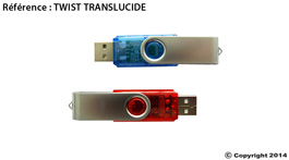 clé usb personnalisable twist translucide