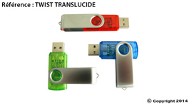 clé usb personnalisable twist translucide